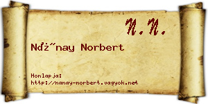 Nánay Norbert névjegykártya